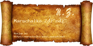 Marschalko Zénó névjegykártya